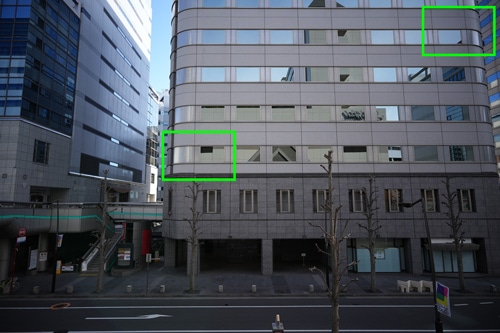 SIGMA（シグマ） 20mm F2 DG DN | Contemporary、SONY FE 20mm F1.8 G 比較作例拡大枠